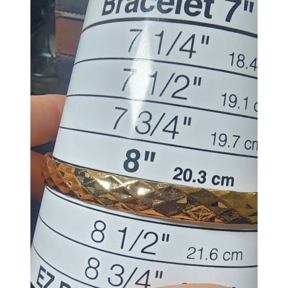 Gold Tone Bangle Bracelet Set 12pc Mixed Texture Diamond Cut Stackable 8 Inch View 6